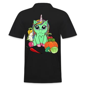 Vitamines Eco Licorne Bio Légumes Plaisir Jardinage - Polo Homme - noir - Dos - Kai (181cm)