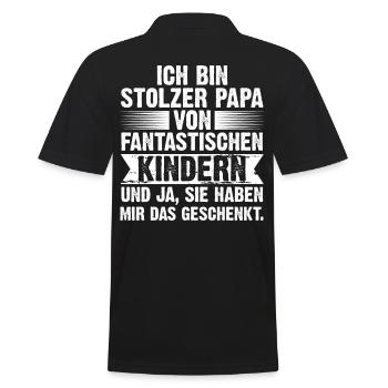 Papa Vater Vatertag - Männer Poloshirt - Schwarz - Hinten - Kai (181cm)