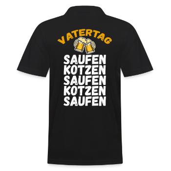 Papa Vater Bier Vatertag - Männer Poloshirt - Schwarz - Hinten - Kai (181cm)