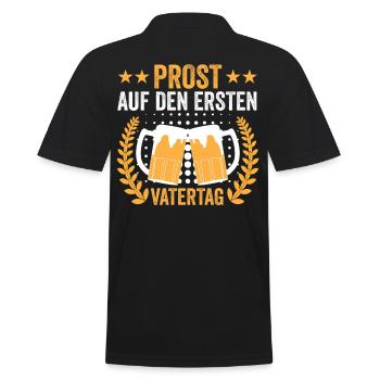 Papa Vater Bier Vatertag - Männer Poloshirt - Schwarz - Hinten - Kai (181cm)