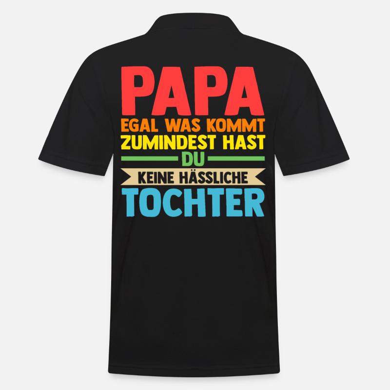 Papa Tochter - Männer Poloshirt - Schwarz