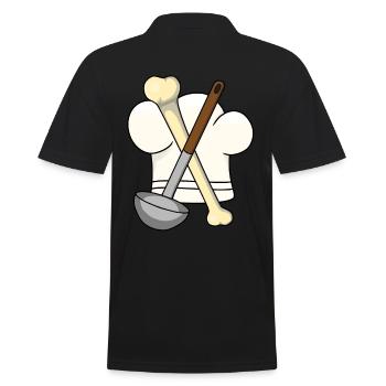 Knochen Suppenkelle Kochmütze Koch Gourmet - Männer Poloshirt - Schwarz - Hinten - Kai (181cm)