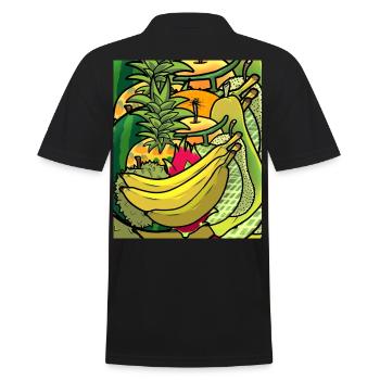 Sommerzeit exotische saftige Früchte Obst Vitamine - Männer Poloshirt - Schwarz - Hinten - Kai (181cm)