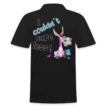Je m’en fous. Drôle de licorne âne - Polo Homme - noir - Dos - Kai (181cm)