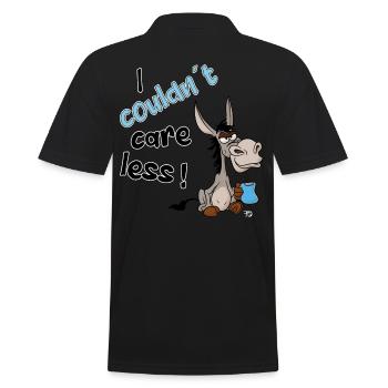 I couldn't care less. grim funny donkey - Men's Polo Shirt - black - Back - Kai (181cm)