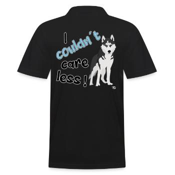 I couldn't care less. grim funny dogs - Men's Polo Shirt - black - Back - Kai (181cm)