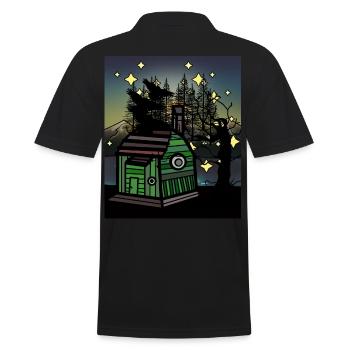 hut, forest, ravens, forest dwellers, living, construction trailer - Men's Polo Shirt - black - Back - Kai (181cm)