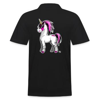 Kawaii Anime Pink Unicorn Horse - Polo Homme - noir - Dos - Kai (181cm)