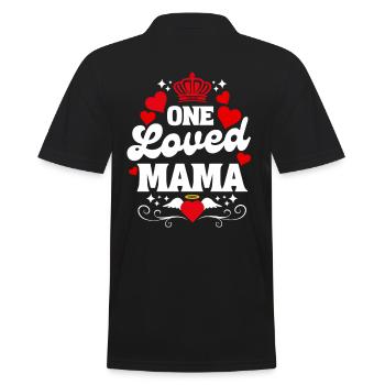 One loved mama - Fête des mères - Saint valentin - Polo Homme - noir - Dos - Kai (181cm)