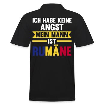 Ich habe keine Angst mein Mann ist Rumäne - Männer Poloshirt - Schwarz - Hinten - Kai (181cm)