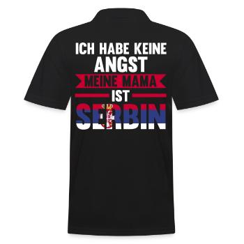 Ich habe keine Angst meine Mama ist Serbin - Männer Poloshirt - Schwarz - Hinten - Kai (181cm)