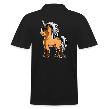 Kawaii Anime Rose Licorne Fjord Cheval - Polo Homme - noir - Dos - Kai (181cm)
