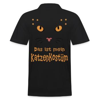Karneval Katzen Gesicht mit Sternchen - Männer Poloshirt - Schwarz - Hinten - Kai (181cm)