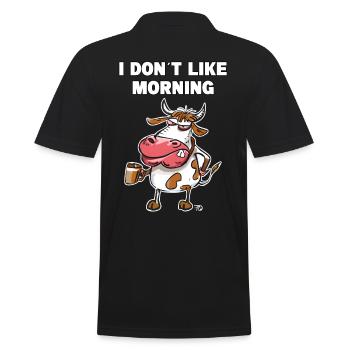 Dont like morning Grumpy Funny Cow - Men's Polo Shirt - black - Back - Kai (181cm)