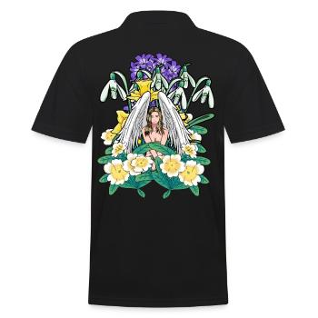 Fleurs printanières Ange Flore céleste Jardin - Polo Homme - noir - Dos - Kai (181cm)