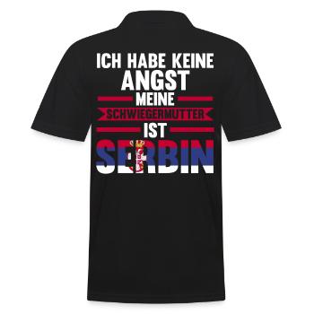 Ich habe keine Angst meine Schwiegermutter ist Ser - Männer Poloshirt - Schwarz - Hinten - Kai (181cm)