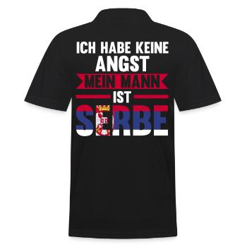 Ich habe keine Angst mein Mann ist Serbe - Männer Poloshirt - Schwarz - Hinten - Kai (181cm)