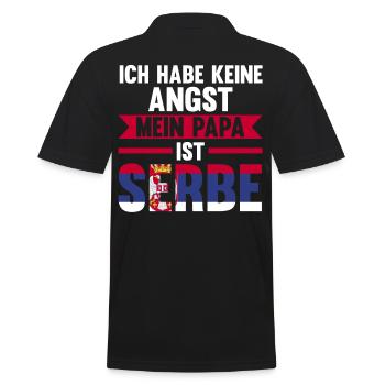 Ich habe keine Angst mein Papa ist Serbe - Männer Poloshirt - Schwarz - Hinten - Kai (181cm)