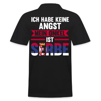 Ich habe keine Angst mein Onkel ist Serbe - Männer Poloshirt - Schwarz - Hinten - Kai (181cm)