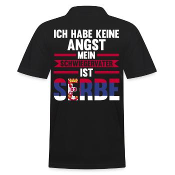 Ich habe keine Angst mein Schwiegervater ist Serbe - Männer Poloshirt - Schwarz - Hinten - Kai (181cm)