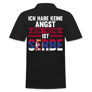 Ich habe keine Angst mein Freund ist Serbe - Männer Poloshirt - Schwarz - Hinten - Kai (181cm)