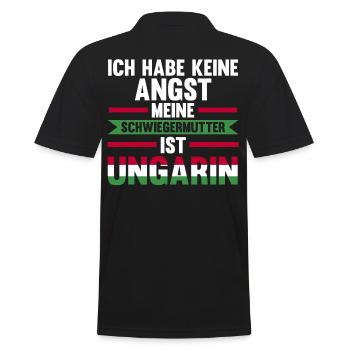 Ich habe keine Angst meine Schwiegermutter ist Ung - Männer Poloshirt - Schwarz - Hinten - Kai (181cm)
