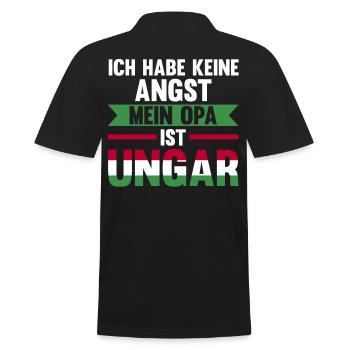 Ich habe keine Angst mein Opa ist Ungar - Männer Poloshirt - Schwarz - Hinten - Kai (181cm)