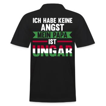 Ich habe keine Angst mein Papa ist Ungar - Männer Poloshirt - Schwarz - Hinten - Kai (181cm)
