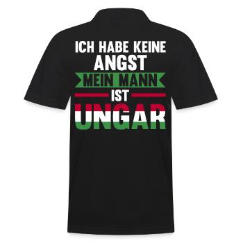 Ich habe keine Angst mein Mann ist Ungar - Männer Poloshirt - Schwarz - Hinten - Kai (181cm)