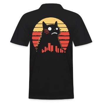 giant monster cat - Men's Polo Shirt - black - Back - Kai (181cm)