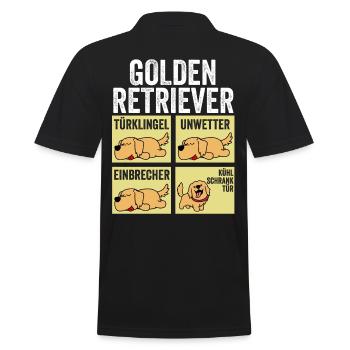 Hund Golden Retriever - Männer Poloshirt - Schwarz - Hinten - Kai (181cm)