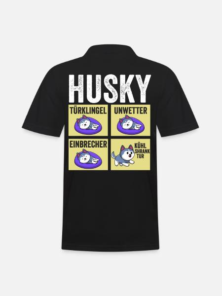 Dog Husky - Men's Polo Shirt - black