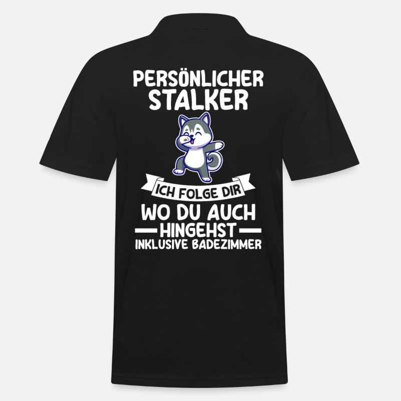 Hund Husky - Männer Poloshirt - Schwarz