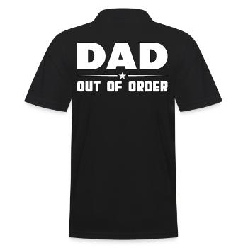 Dad out of order. lustiges Vater - Männer Poloshirt - Schwarz - Hinten - Kai (181cm)