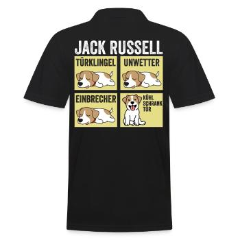 Hund Jack Russell - Männer Poloshirt - Schwarz - Hinten - Kai (181cm)