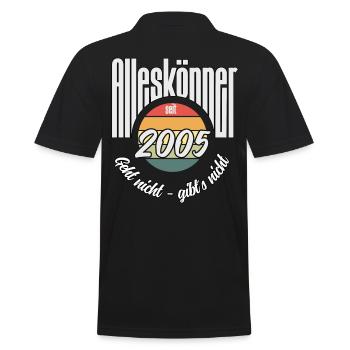 Alleskönner seit 2005. Lustiges Jahrgangs - Männer Poloshirt - Schwarz - Hinten - Kai (181cm)