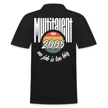 Multi-talent since 2005. Funny vintage - Men's Polo Shirt - black - Back - Kai (181cm)