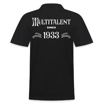 Multi-talentueux depuis 1933. Drôle de millésime - Polo Homme - noir - Dos - Kai (181cm)