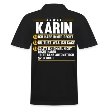 Karin - Männer Poloshirt - Schwarz - Hinten - Kai (181cm)