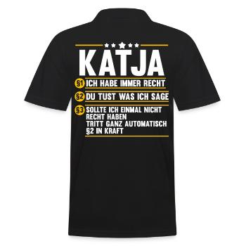 Katja - Männer Poloshirt - Schwarz - Hinten - Kai (181cm)