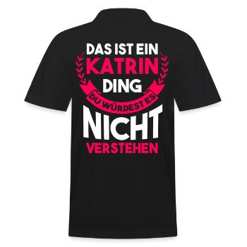 Katrin - Männer Poloshirt - Schwarz - Hinten - Kai (181cm)