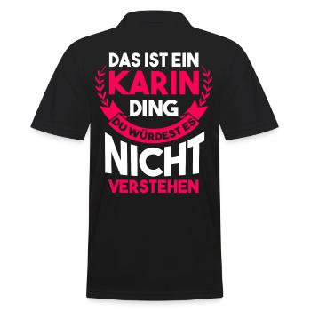 Karin - Männer Poloshirt - Schwarz - Hinten - Kai (181cm)