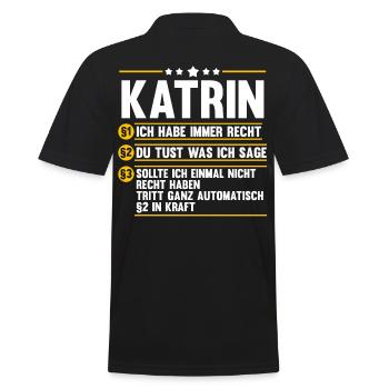 Katrin - Männer Poloshirt - Schwarz - Hinten - Kai (181cm)