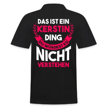 Kerstin - Männer Poloshirt - Schwarz - Hinten - Kai (181cm)