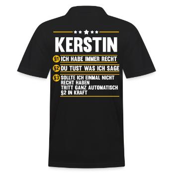 Kerstin - Männer Poloshirt - Schwarz - Hinten - Kai (181cm)