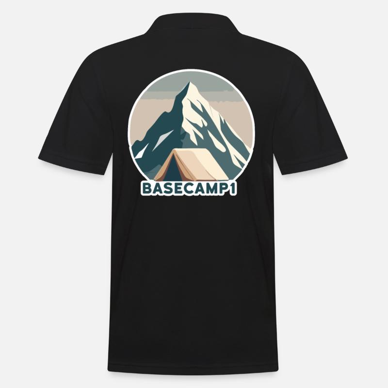 Bergsteiger Basislager 1 - Männer Poloshirt - Schwarz