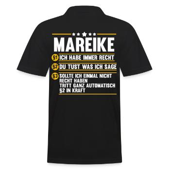 Mareike - Männer Poloshirt - Schwarz - Hinten - Kai (181cm)