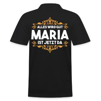 Maria - Männer Poloshirt - Schwarz - Hinten - Kai (181cm)