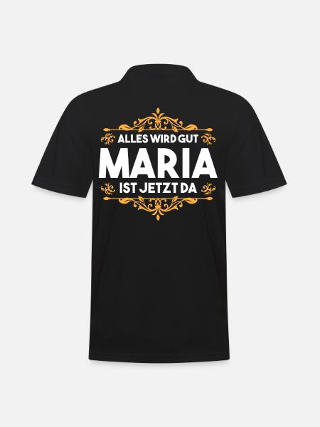 Maria - Männer Poloshirt - Schwarz