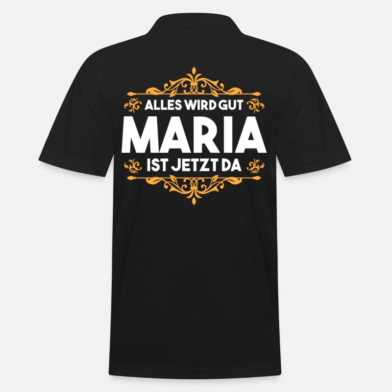 Maria - Männer Poloshirt - Schwarz